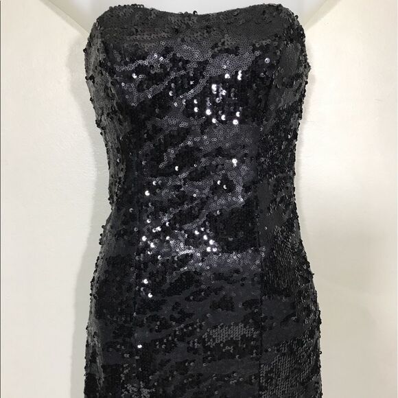Black Sequence Dress by Guess NWT Size 2 - Picture 3 of 7